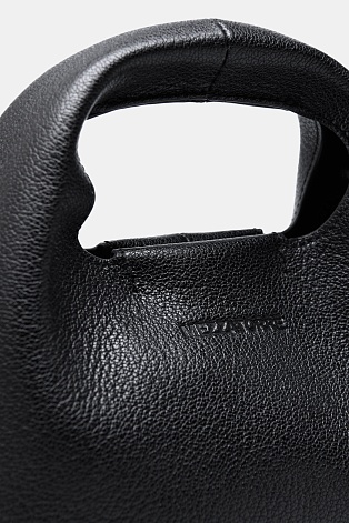 Кожаная сумка на цепочке, черная