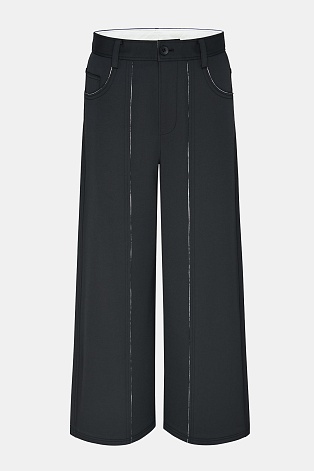 Свободные брюки с контрастными деталями, черные