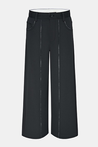 Свободные брюки с контрастными деталями, черные