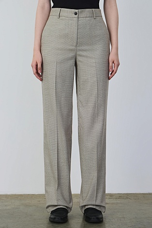 Прямые костюмные брюки, серо-бежевые MARIA