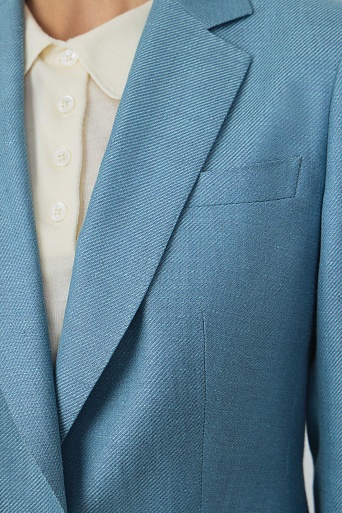 Однотонный пиджак голубого цвета ZEA
