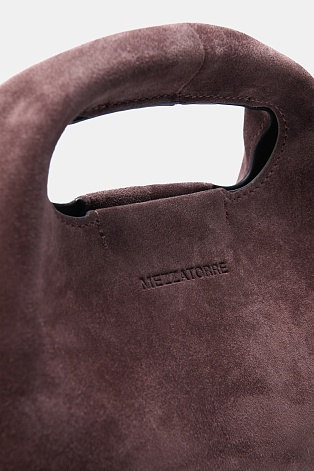 Замшевая сумка на цепочке, кофейная