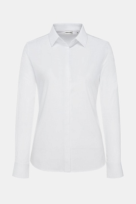 Приталенная блузка-рубашка, белая