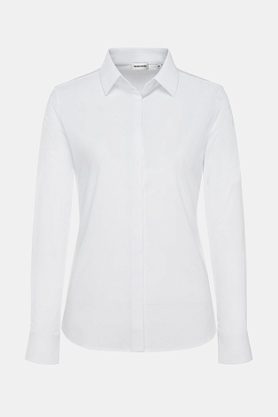 Приталенная блузка-рубашка, белая