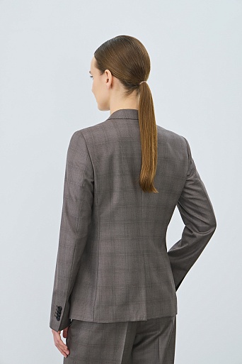 Костюмный жакет из шерсти с кашемиром, серо-коричневый BELLA