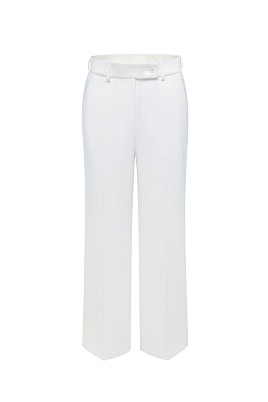 Свободные прямые брюки со стрелками, белые ELEANOR