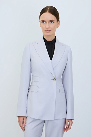 Приталенный жакет из шерсти, светло-серый Jemma