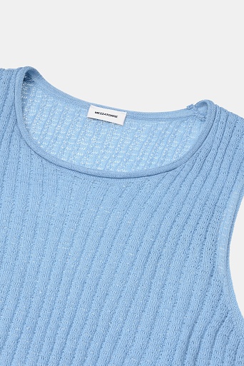 Топ без рукавов с рваным эффектом, голубой