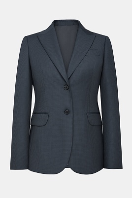 Костюмный жакет из шерсти в мелкую клетку, темно-серый AGATHA