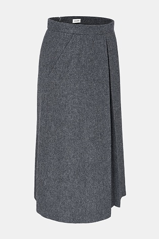 Юбка со складкой, серая