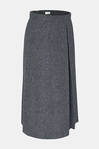 Юбка со складкой, серая