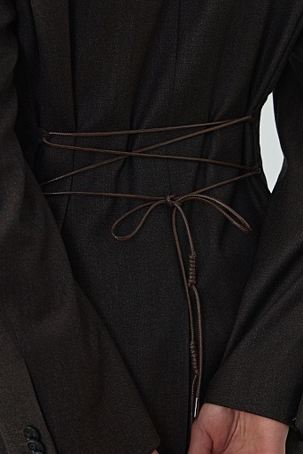 Жакет с декоративной шнуровкой на спинке, темно-серый