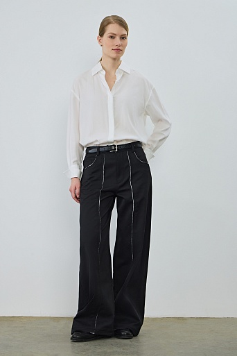 Свободная рубашка из лиоцелла, молочная