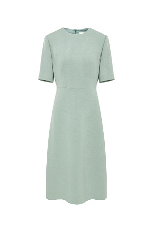 Однотонное платье-футляр с короткими рукавами, мятное