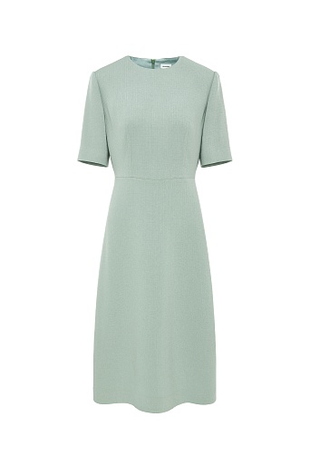 Однотонное платье-футляр с короткими рукавами, мятное