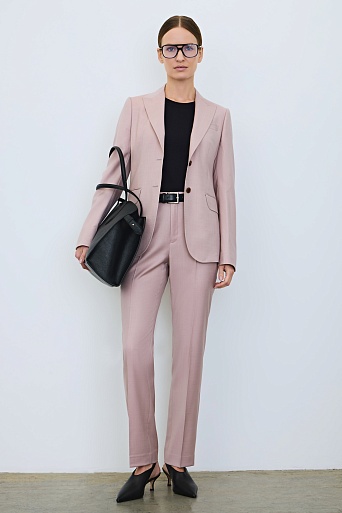 Прямые брюки из шерсти, пудровые ANNIKA