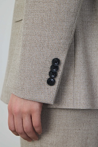 Удлиненный жакет на одной пуговице, серо-бежевый FLORENCE