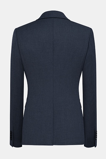 Приталенный жакет на одной пуговице, темно-синий