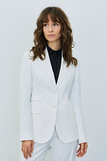 Приталенный жакет на двух пуговицах, белый AGATHA
