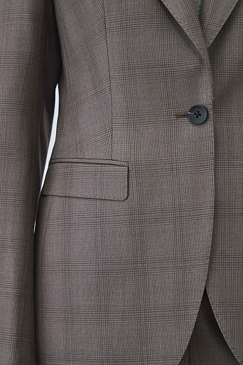 Костюмный жакет из шерсти с кашемиром, серо-коричневый BELLA