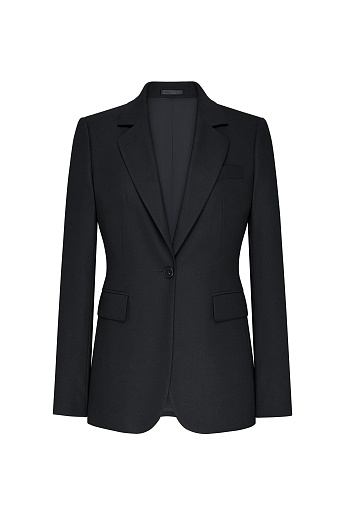 Жакет костюмный на одной пуговице, черный