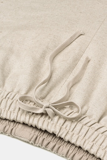 Свободные брюки на кулиске изо льна, цвет овсяное молоко