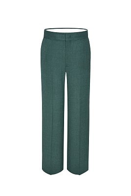 Прямые свободные брюки со стрелками, изумрудные