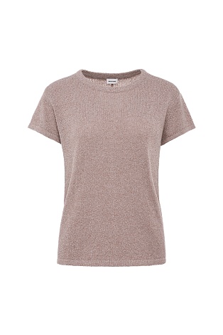 Трикотажный топ из букле, бежевый