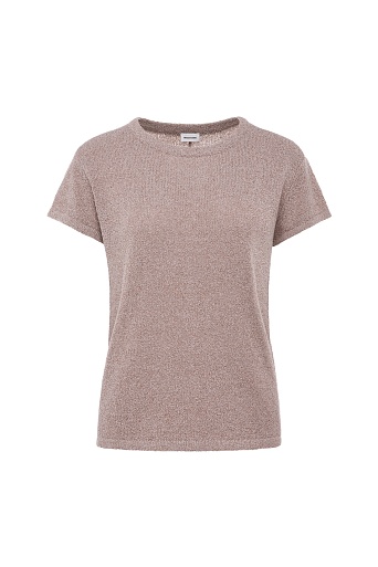 Трикотажный топ из букле, бежевый