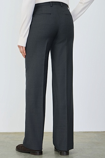 Прямые брюки из шерсти, серые 