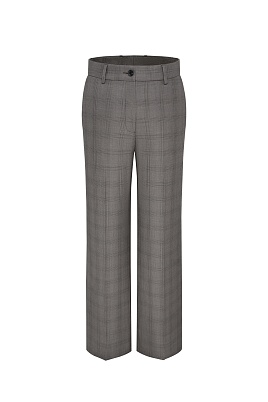 Костюмные брюки в клетку, серые MARIA