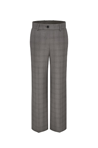 Костюмные брюки в клетку, серые MARIA