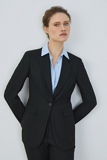 Приталенный жакет, черный
