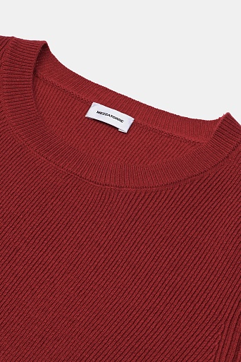 Джемпер с коротким рукавом с кашемиром, красный