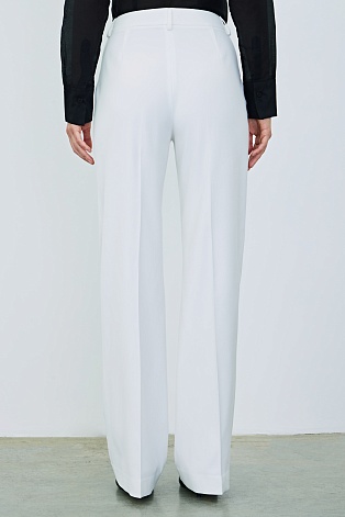 Свободные прямые брюки со стрелками, белые ELEANOR