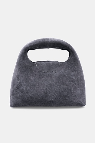 Замшевая сумка на цепочке, темно-серая