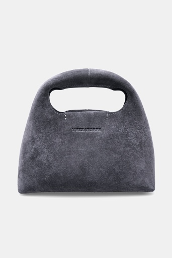 Замшевая сумка на цепочке, темно-серая