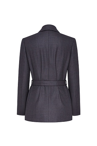 Двубортный костюмный жакет на поясе