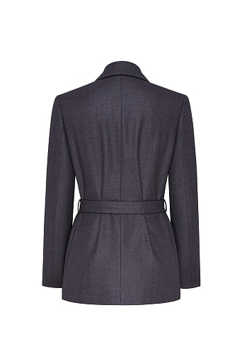 Двубортный костюмный жакет на поясе
