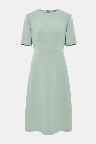 Однотонное платье-футляр с короткими рукавами, мятное