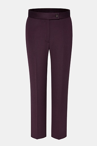 Костюмные зауженные брюки из шерсти, винные Casey