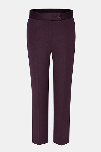 Костюмные зауженные брюки из шерсти, винные Casey