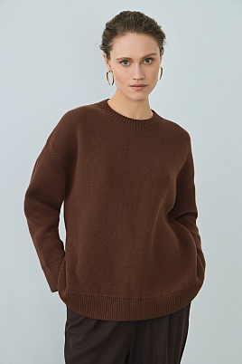 Джемпер оверсайз, цвет молочный шоколад