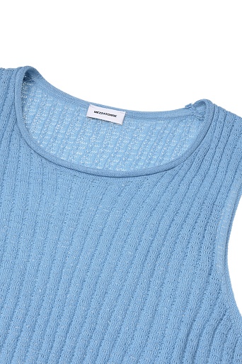 Топ без рукавов с рваным эффектом, голубой