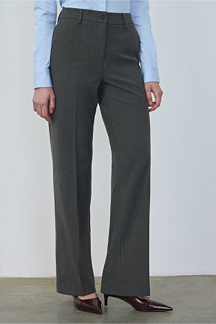 Свободные брюки со стрелками, серый меланж