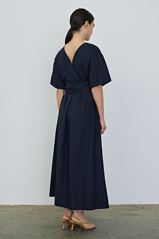 Платье-трансформер из хлопка с поясом, черное