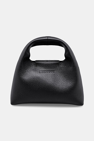 Кожаная сумка на цепочке, черная