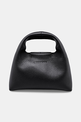 Кожаная сумка на цепочке, черная