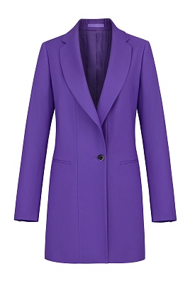 Удлиненный лавандовый жакет с ассиметричной застежкой VIOLA