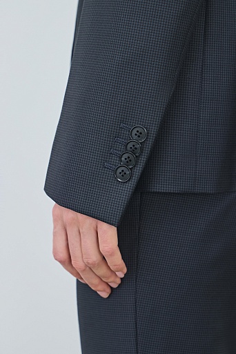 Костюмный жакет из шерсти в мелкую клетку, темно-серый AGATHA